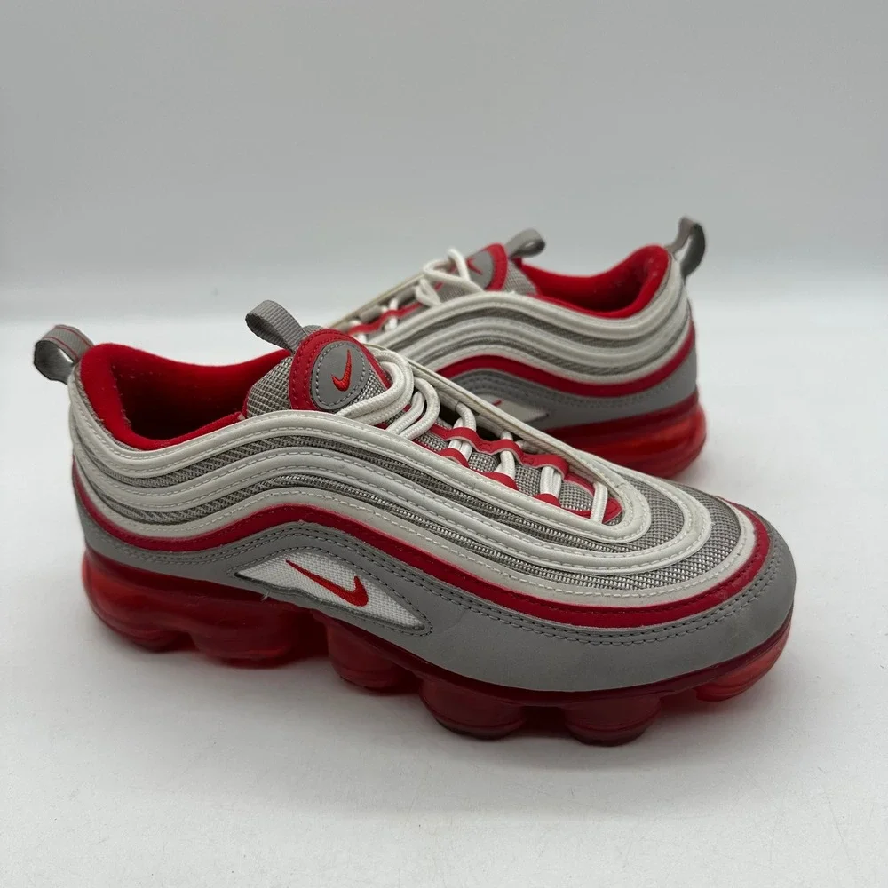 Nike Air BV1153-002 Youth 6Y Womens 7.5 VaporMax 97 GS Atmosphere Grey Red Shoes
